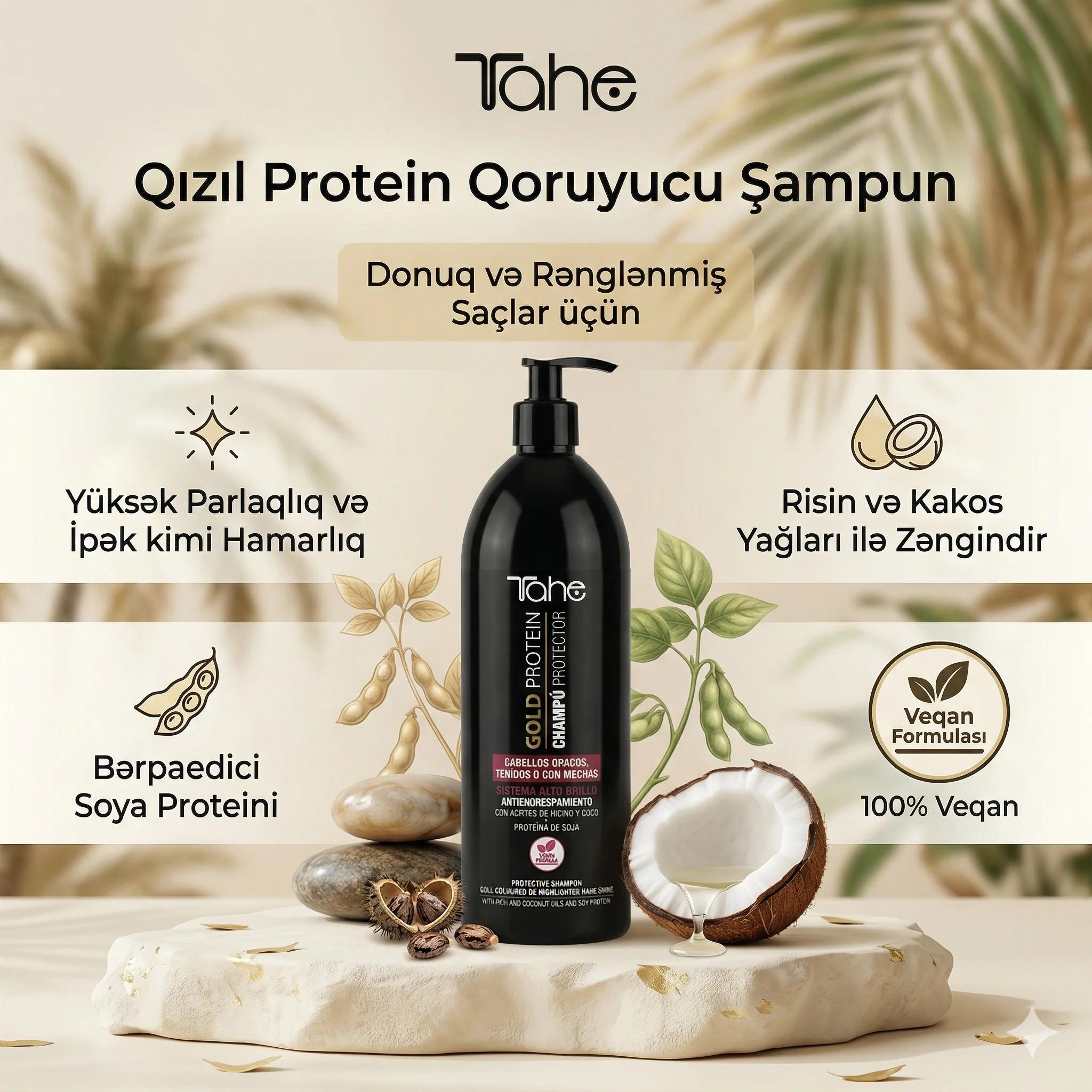 Tahe Gold Protein Shampoo Protector 1000ml - миниатюра 2