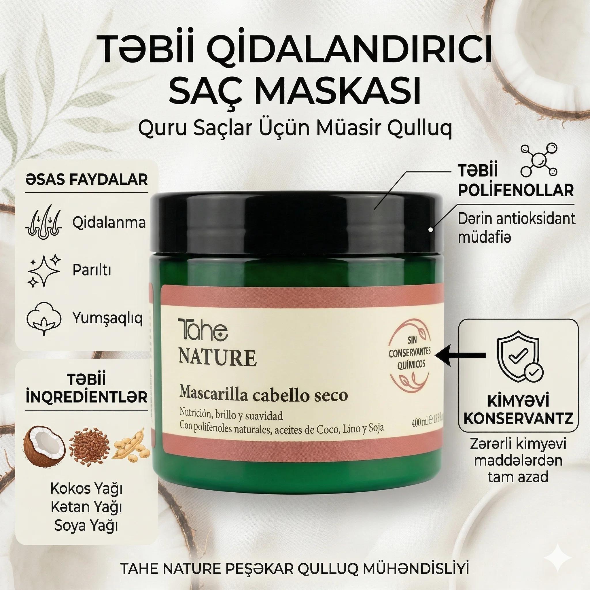 Tahe Nature Mascarilla cabello seco 400ml - миниатюра 2