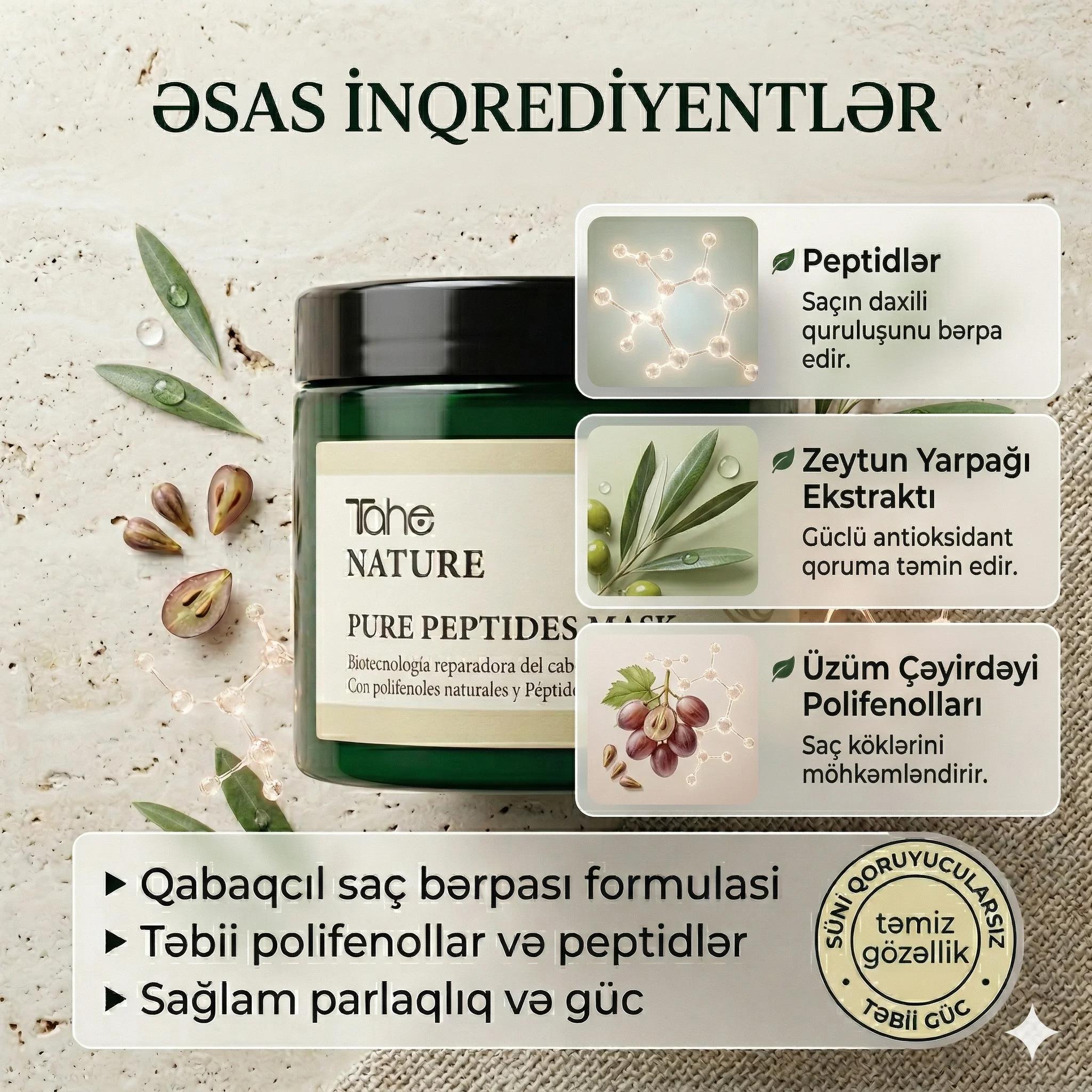 Tahe Nature Pure Peptides Mask 400ml - миниатюра 3