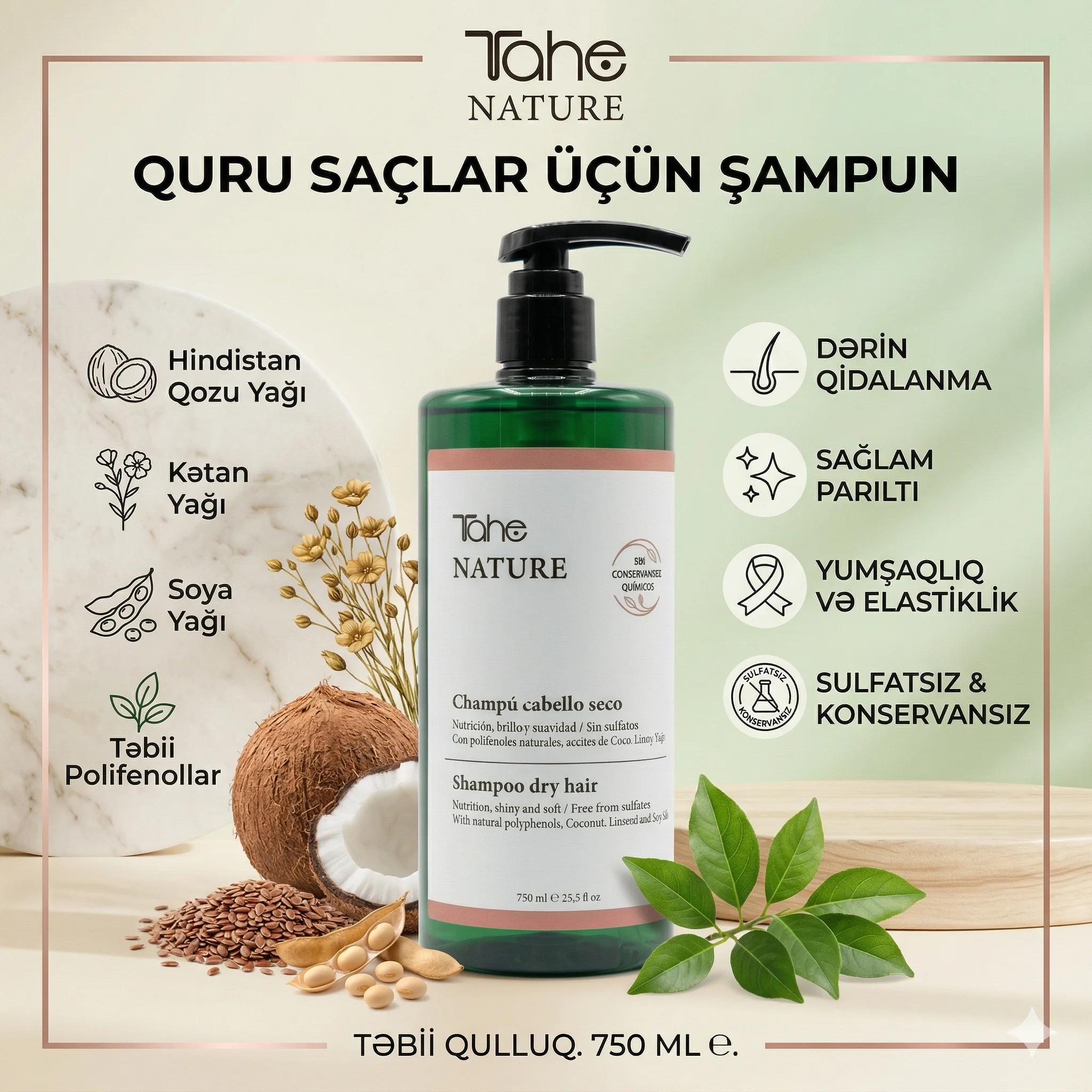 Tahe Nature Shampoo Dry Hair 750 ml - миниатюра 2