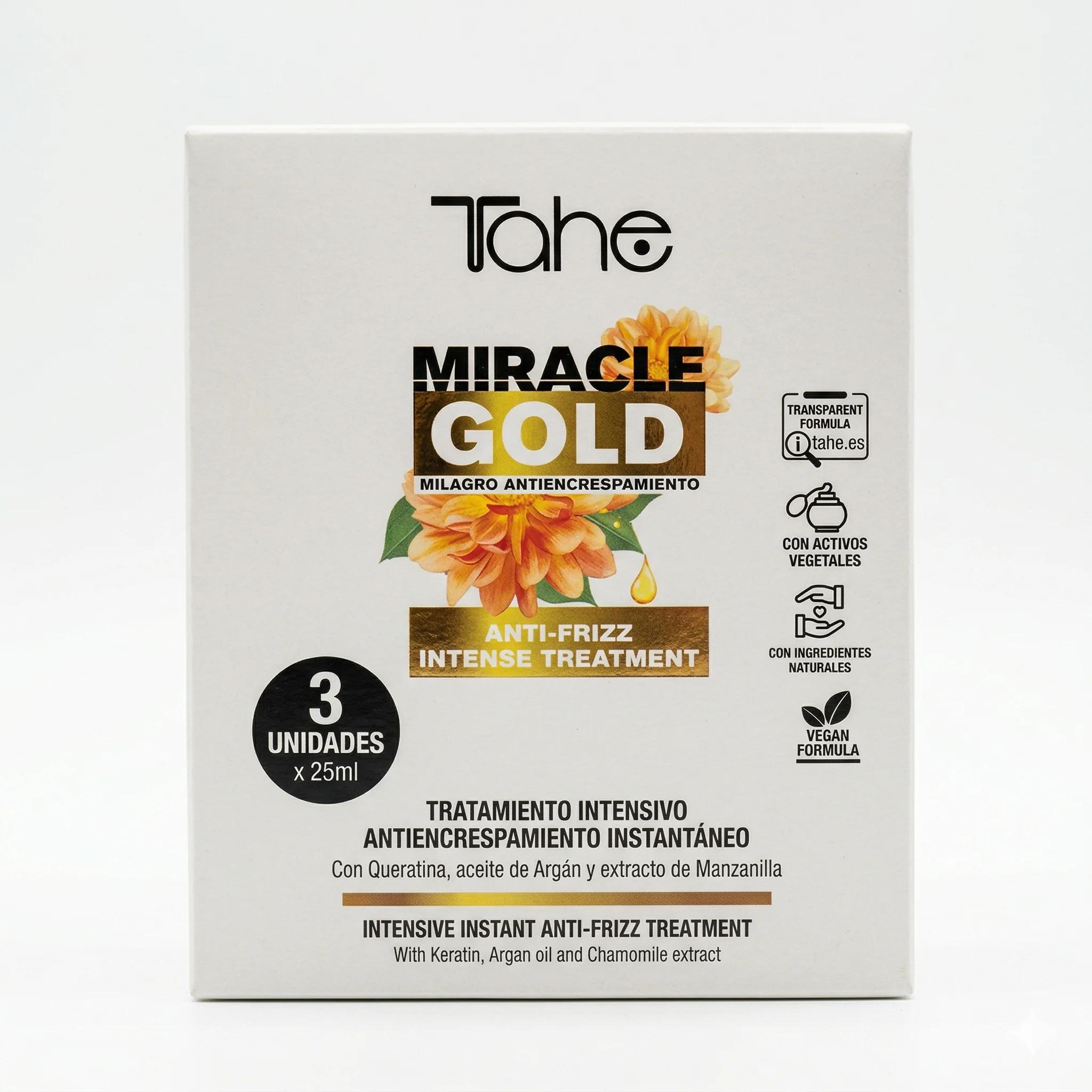 MIRACLE GOLD ANTI FRIZZ-TRATAMIENTO CONCENTRADO 3 x 25ML - изображение 1