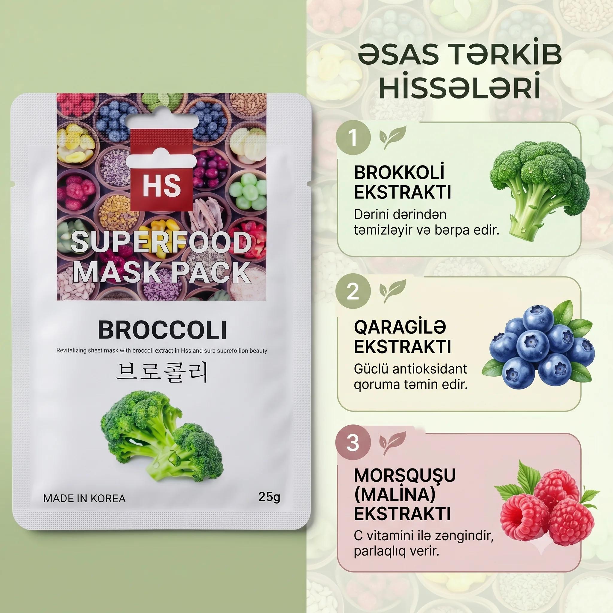 Parça maska HS International Botanical Fit Broccoli 25q - миниатюра 3