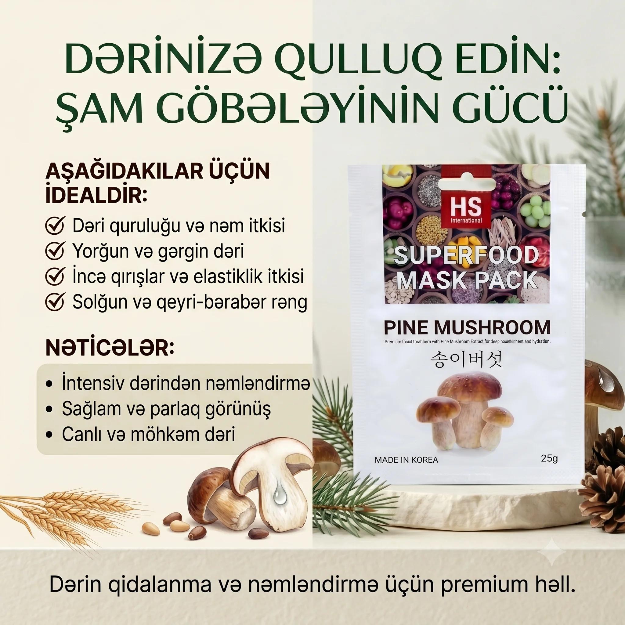 Parça maska HS International Botanical Fit Pine Mushroom 25 q - миниатюра 3
