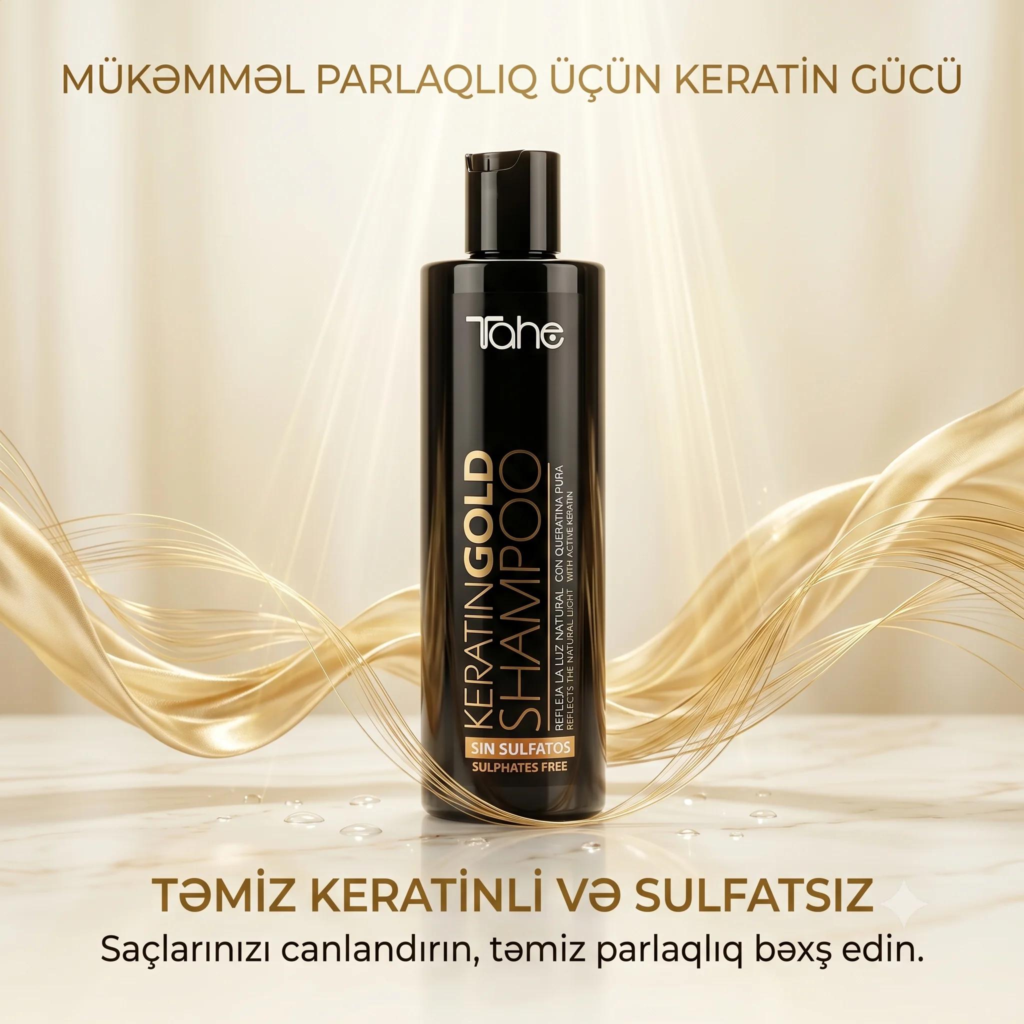 Tahe Keratin Gold Shampoo 300 ml - миниатюра 2