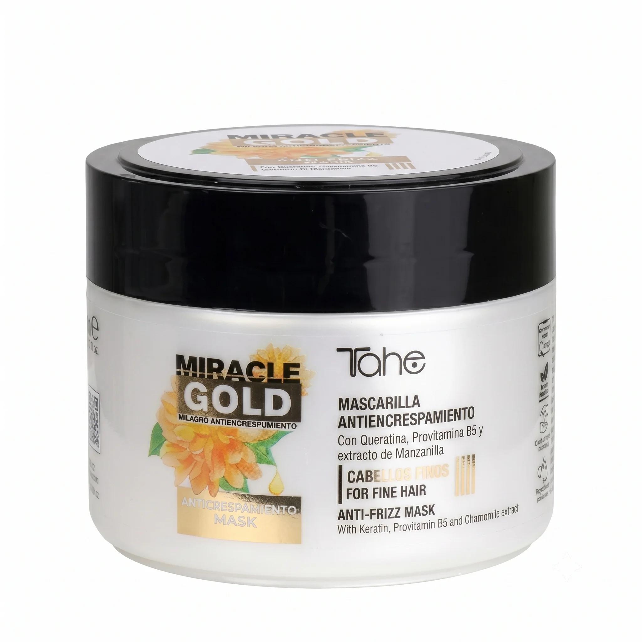 Tahe Miracle Gold Anti-Frizz Mask For Fine Hair 300ml - изображение 1